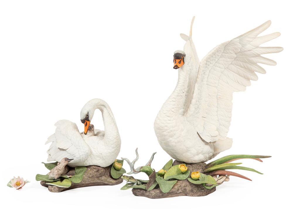 PAIR OF BOEHM PORCELAIN "MUTE