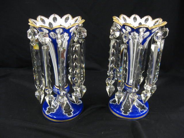 Pair of Bohemian Art Glass Mantle