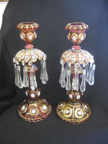 Pair of Bohemian Art Glass