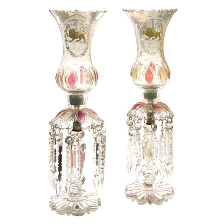 Pair of Bohemian Cut, Engraved