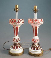 PAIR OF BOHEMIAN ENAMEL DECORA