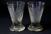 PAIR OF BOHEMIAN ETCHED AND EN