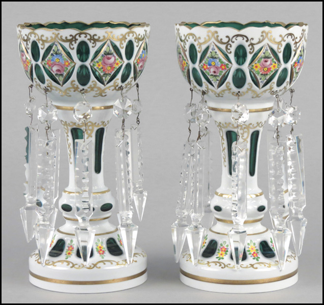 PAIR OF BOHEMIAN GILT AND