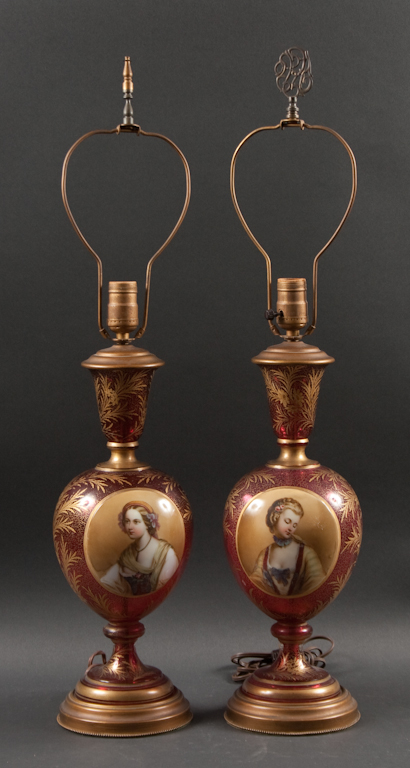 Pair of Bohemian gilt decorated