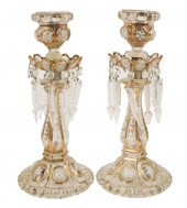 PAIR OF BOHEMIAN GLASS LUSTER