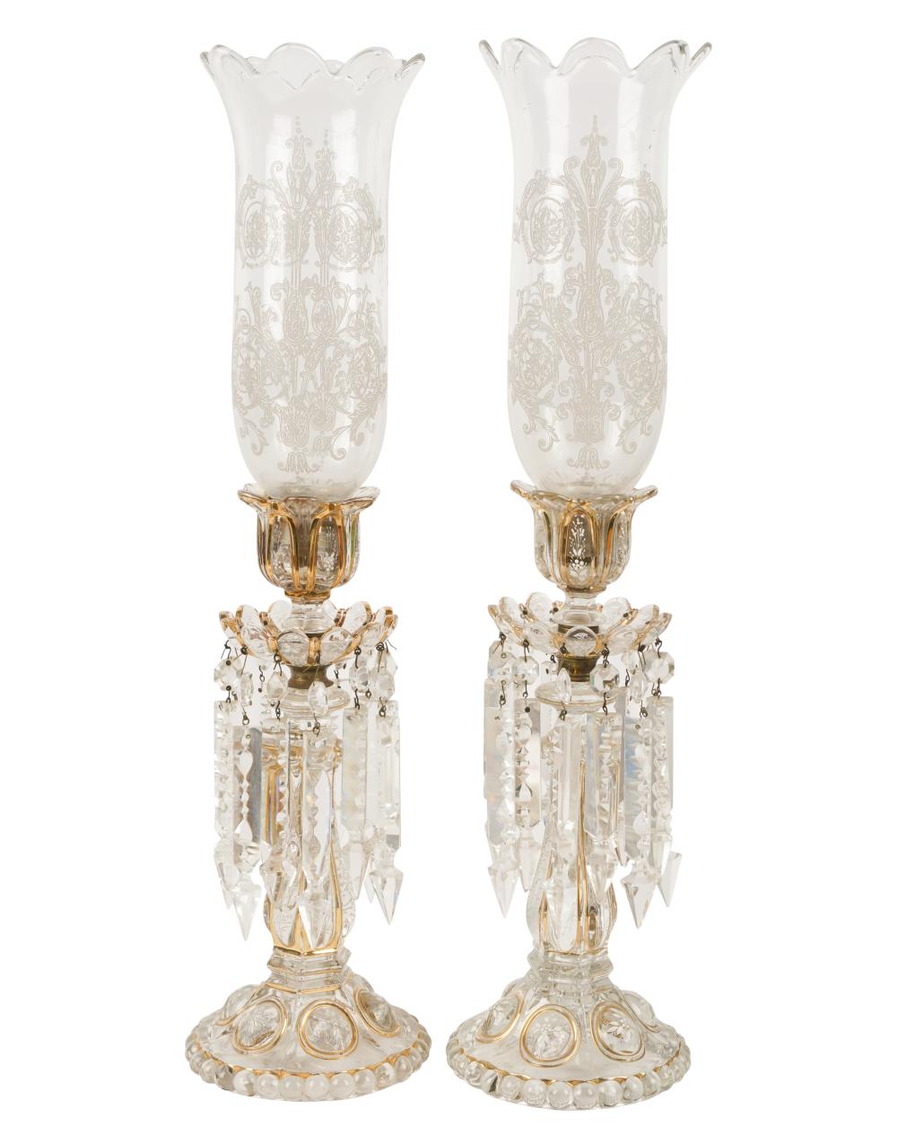 PAIR OF BOHEMIAN GLASS