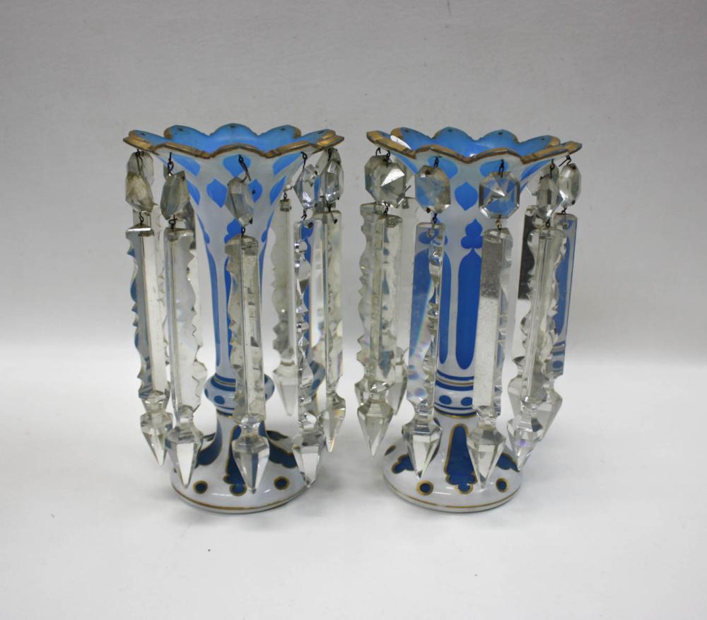 PAIR OF BOHEMIAN GLASS LUSTRES,