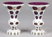 PAIR OF BOHEMIAN OPAQUE AMETHY
