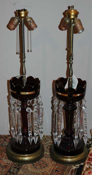 Pair of Bohemian Red Glass