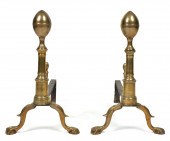 PAIR OF BOSTON LEMON TOP BRASS