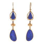 PAIR OF BOULDER OPAL, LAPIS LA