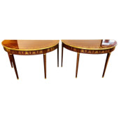 PAIR OF BOULE INLAID DEMILUNE