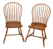 PAIR OF BOW BACK WINDSOR SIDE
