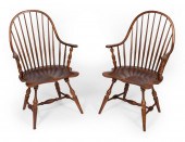 PAIR OF BOWBACK WINDSOR ARMCHA