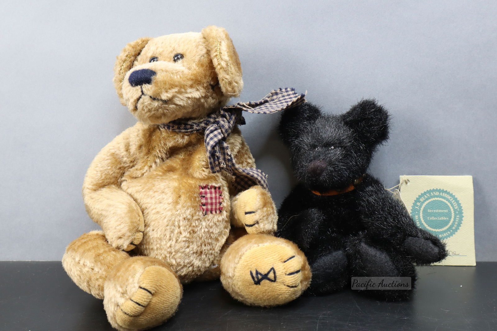 PAIR OF BOYD'S TEDDY BEARS, PATCHES