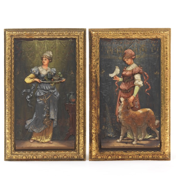 PAIR OF BRADELY & HUBBARD PAINTED