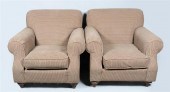 PAIR OF BRANDON PLAID UPHOLSTE