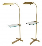 PAIR OF BRASS AND GLASS BRIDGE