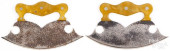 PAIR OF BRASS AND STEEL FOOD C