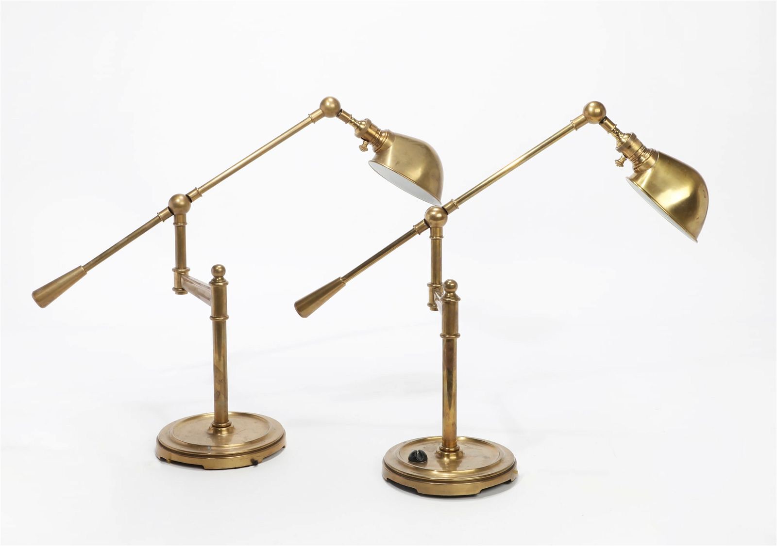 PAIR OF BRASS ANGLE POISE