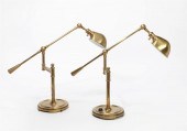 PAIR OF BRASS ANGLE POISE ADJU