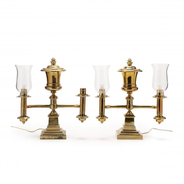 PAIR OF BRASS ARGANT LAMPS, HENRY