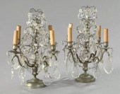 Pair of Brass Argente Four-Lig