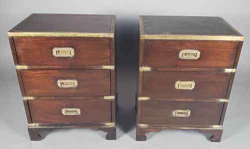 PAIR OF BRASS BOUND ENGLISH