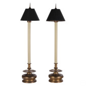 PAIR OF BRASS BUFFET LAMPS ATT