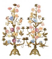 PAIR OF BRASS CANDELABRAS, HAV