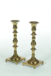 PAIR OF BRASS CANDLESTICKS.  A