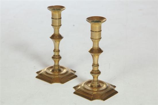 PAIR OF BRASS CANDLESTICKS. 