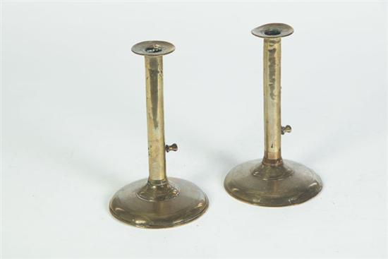 PAIR OF BRASS CANDLESTICKS. 