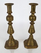 PAIR OF BRASS CANDLESTICKSPair
