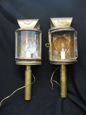 Pair of Brass Carriage Lamps