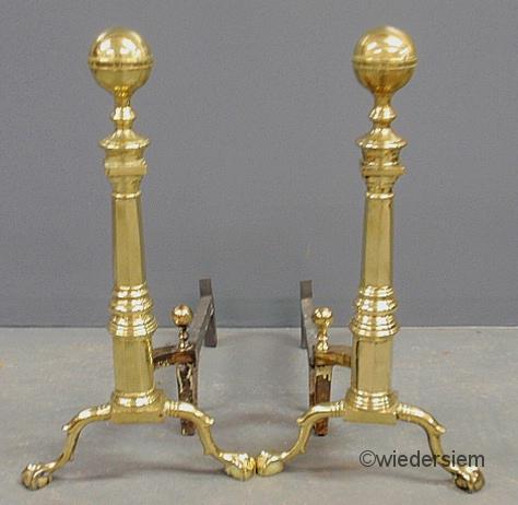 Pair of brass Colonial Revival