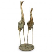 PAIR OF BRASS CRANESDESCRIPTIO