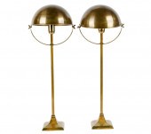 PAIR OF BRASS DESK LAMPSunsign