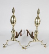 PAIR OF BRASS DOUBLE LEMON TOP
