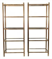 PAIR OF BRASS ETEREGES, EACH H