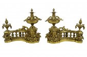 PAIR OF BRASS FIGURAL CHENETSw