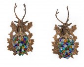 PAIR OF BRASS FIGURAL MIRRORED