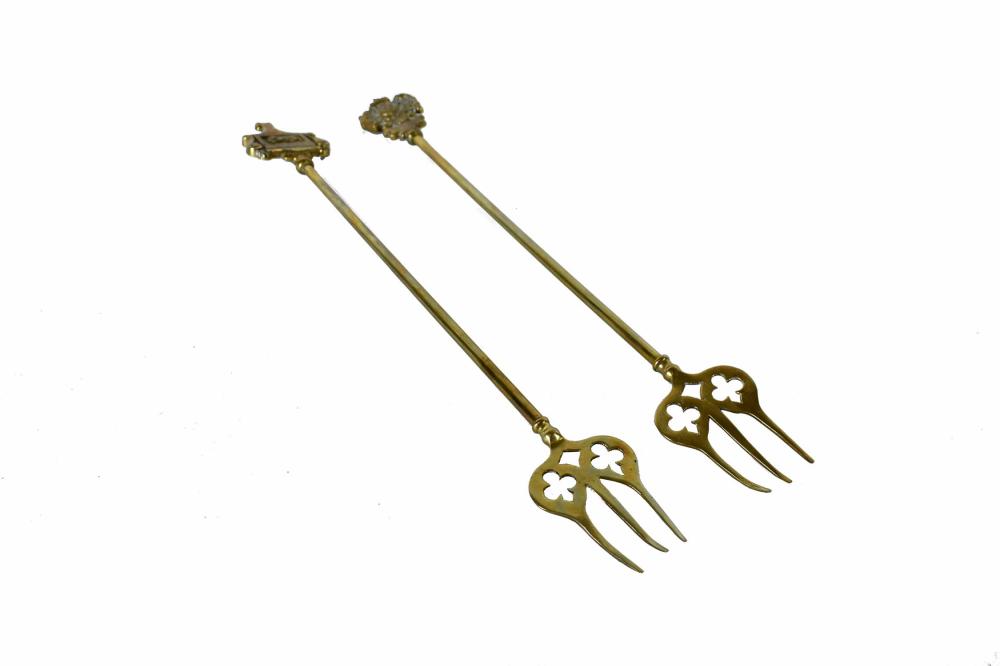 PAIR OF BRASS FIRE TOOLSCirca 1925.