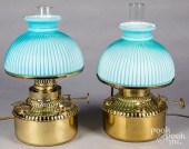 PAIR OF BRASS FLUID LAMPSPair