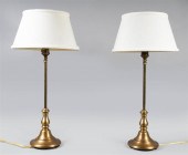 PAIR OF BRASS LAMPS BY VISUAL