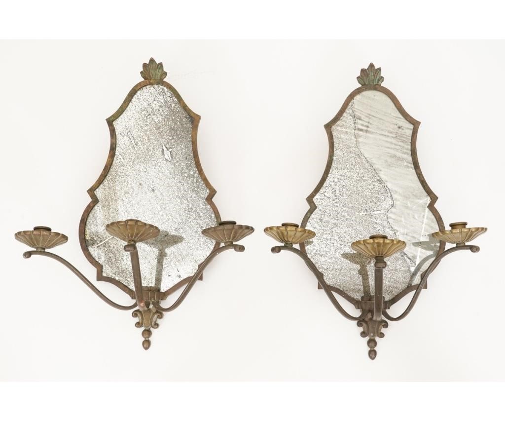 Pair of brass Maison Jansen sconces