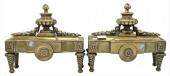 PAIR OF BRASS NEOCLASSICAL CHE