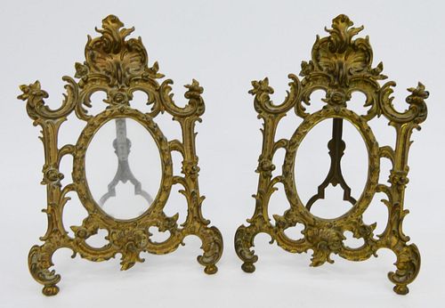 PAIR OF BRASS ORNATE PICTURE