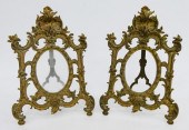 PAIR OF BRASS ORNATE PICTURE F