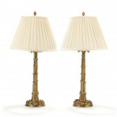PAIR OF BRASS PALM TREE TABLE